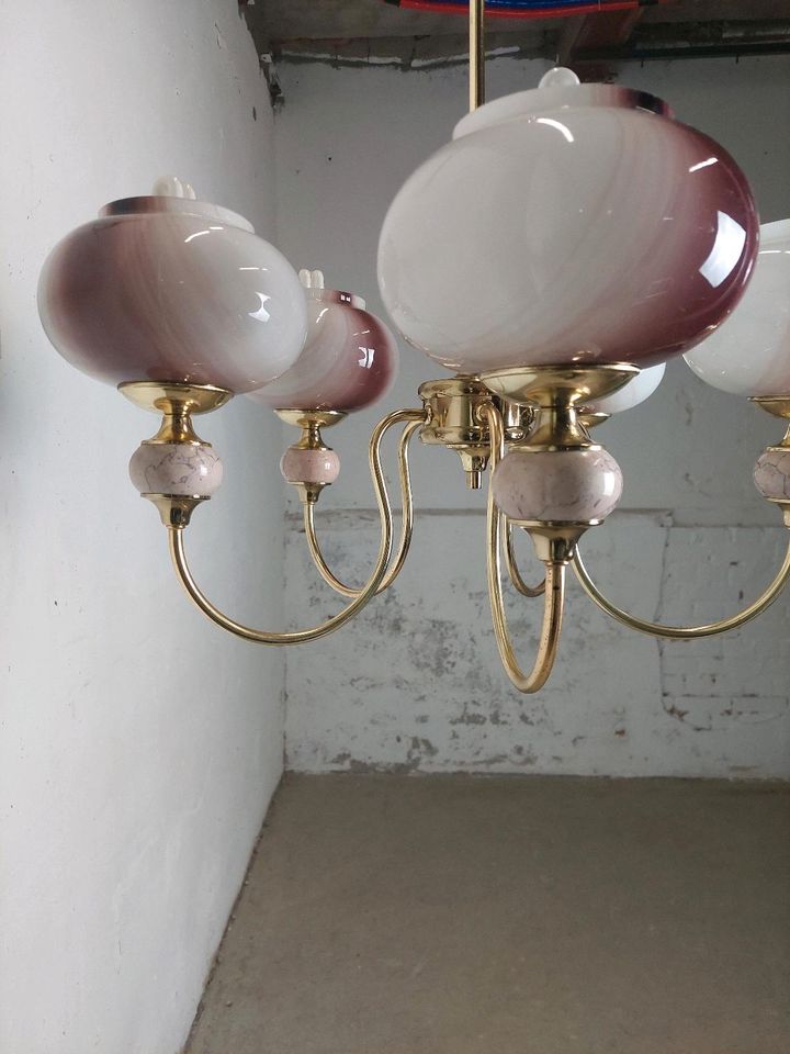 Vintage Lampe Leuchte Hängelampe Glas 60er 70er DDR retro in Leipzig