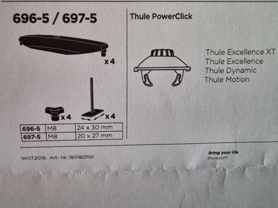 Thule T-Track Adapter 697-5 für Dachbox T-Schiene in Berlin