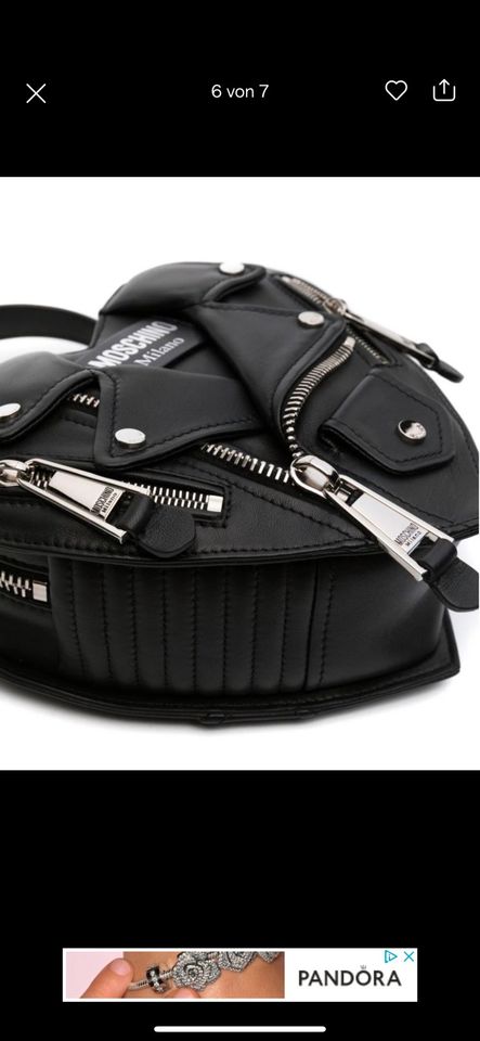 Moschino Couture Herz Tasche neu Leder schwarz Silber in Reilingen