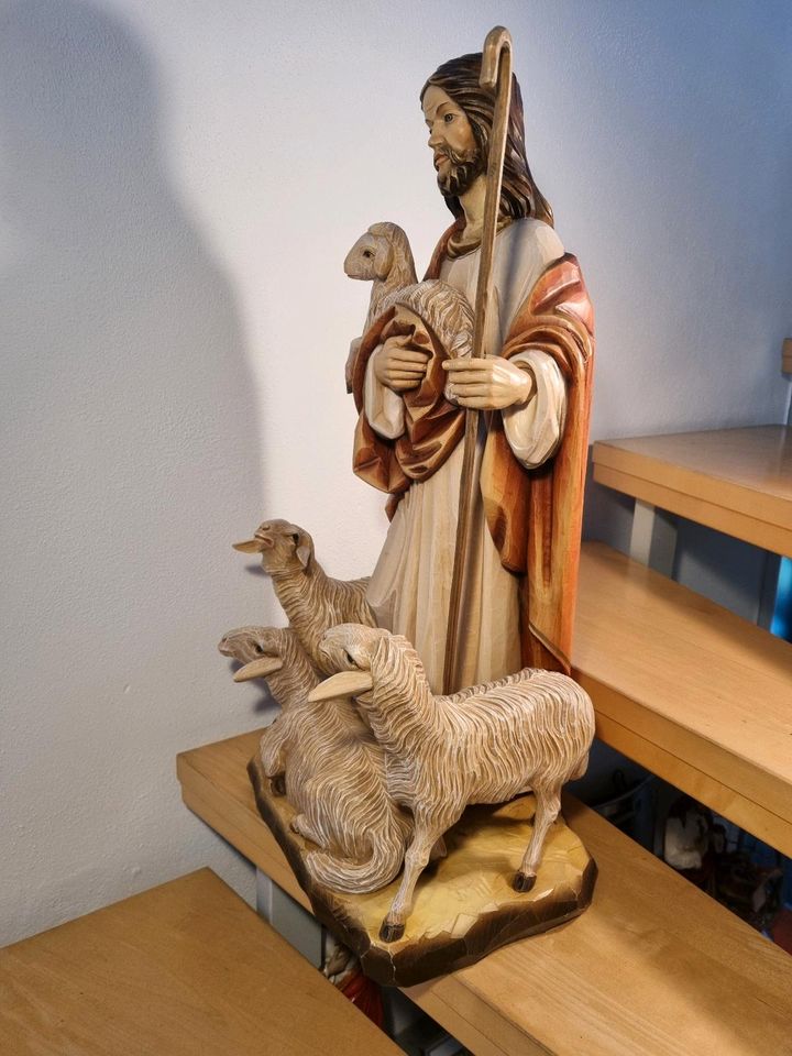 JESUS CHRISTUS XXL HOLZ  HEILIGENFIGUR HOLZFIGUR ALT KUNST DEKO in Kumhausen