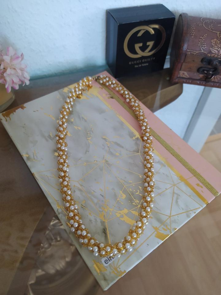 Perlenkette Halskette Kette gold weiß elegant Schmuck Armband in Haan