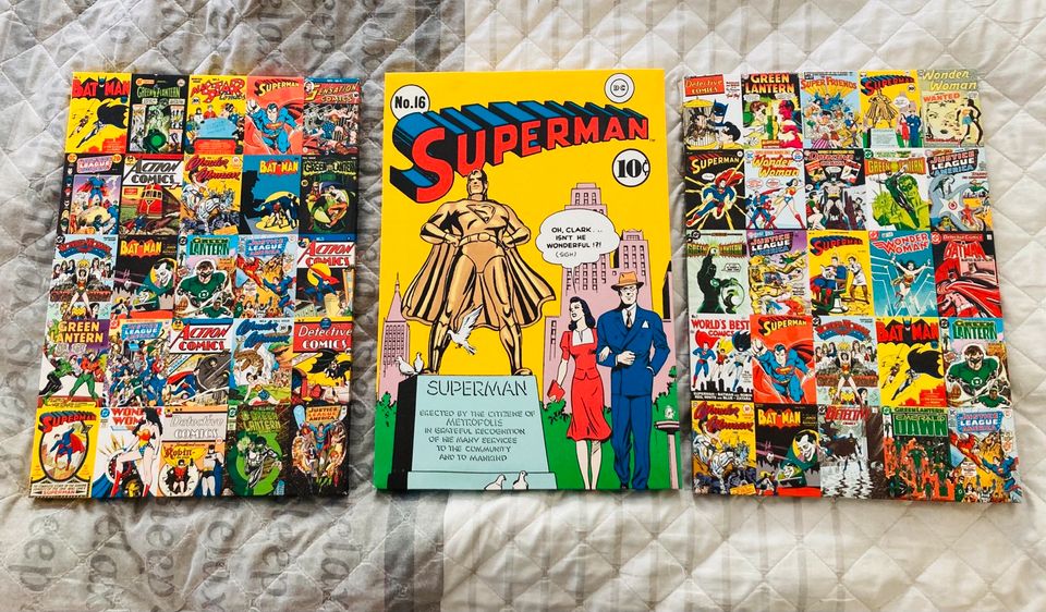 3x Leinwand Superhelden DC Comic Retro in Fredersdorf-Vogelsdorf