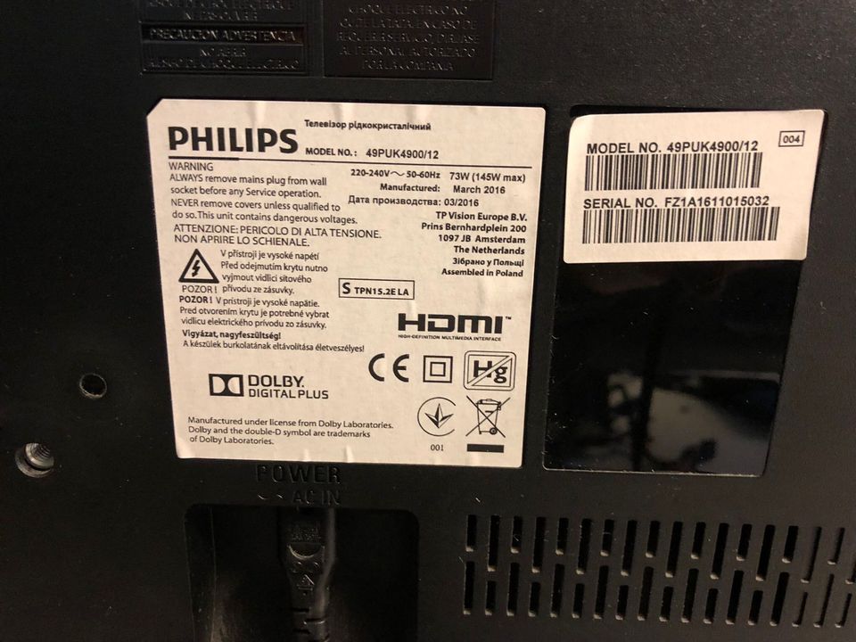 Philips TV Fernseher 49 Zoll 49puk4900/12 in Hamburg