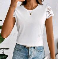 Shirt weiß mit Spitze Größe M NEU Shein Brandenburg - Drebkau Vorschau