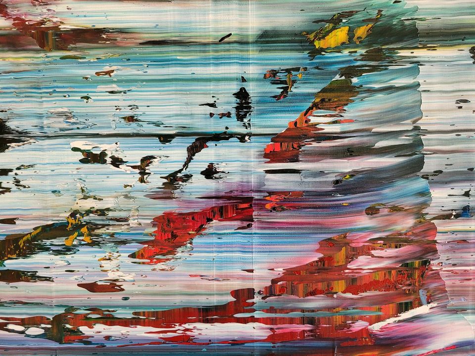 Abstraktes Gemälde im Stil von Gerhard Richter Öl auf Leinwand in Berlin