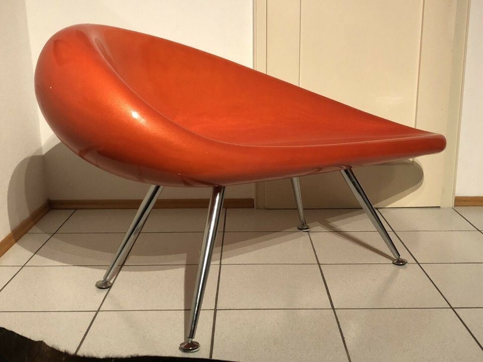 70er Jahre Space Age Design Couch Möbel Objekt UFO Orange in Freiburg im Breisgau