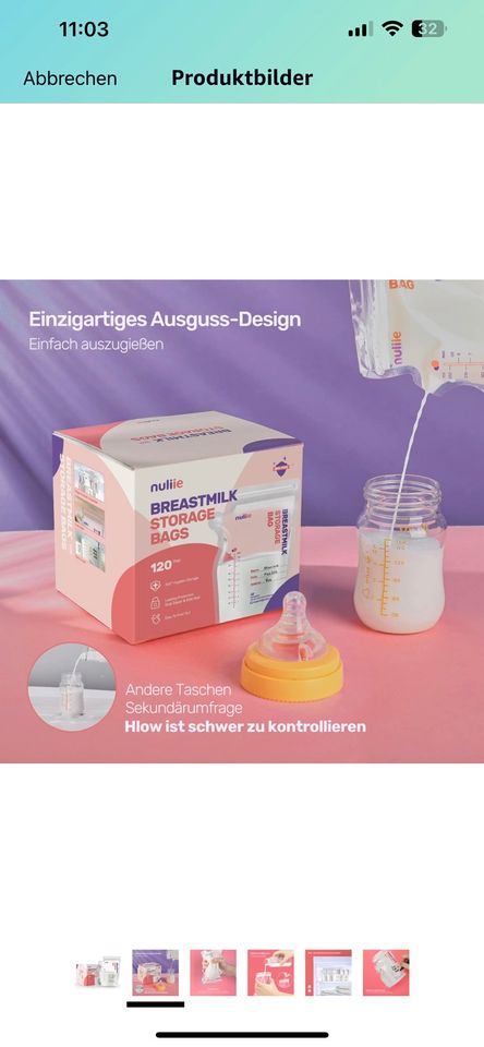Breastmilk storage bags in Hohenkammer