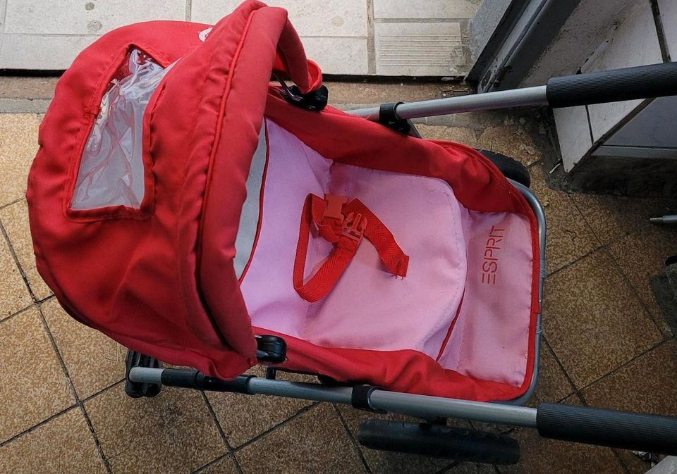 Puppenwagen von Esprit in rosa und rot, Kinderwagen in Recklinghausen