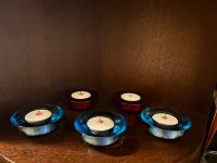 5 Teelichthalter aus rot und blauem Glas Köln - Porz Vorschau