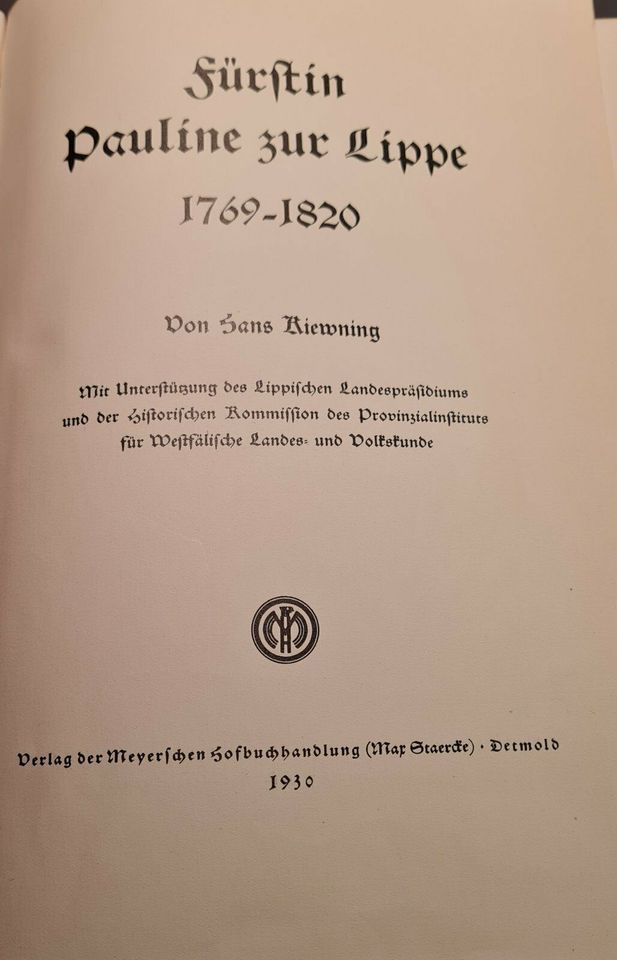 Fürstin Pauline zur Lippe 1769 - 1820 Biograpie in Kempten