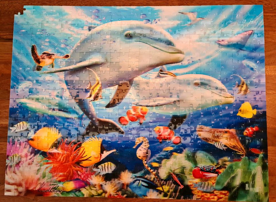 3D Effekt Puzzle 500 Teile Effektpuzzle Delfine in Mühltal 