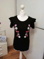 Laura Torelli Shirt T-Shirt schwarz Blumen S 36 Thüringen - Meiningen Vorschau