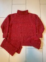 Vintage Handmade Rollkragen Pullover M rot Schal Mütze Düsseldorf - Stockum Vorschau