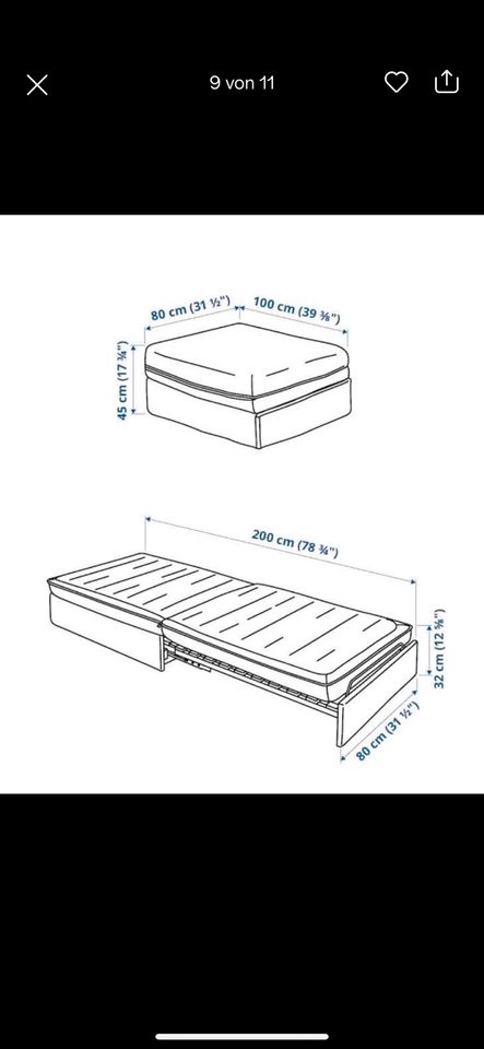 Modul Sofa Couch vallentuna (Ikea) mit schlafelement in Dortmund