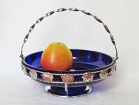 Vintage Glasschale blau mit Metallkorb, Obstschale, Konfektschale Hannover - Vahrenwald-List Vorschau