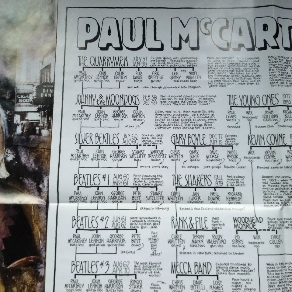 Paul McCartney lim. Poster Postkarten Aufkleber Family Tree 1989 in Kiel