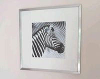 ❤️Bild Zebra- Kopf❤️im Silberfarbig gebürsteten Rahmen Nordrhein-Westfalen - Schwerte Vorschau