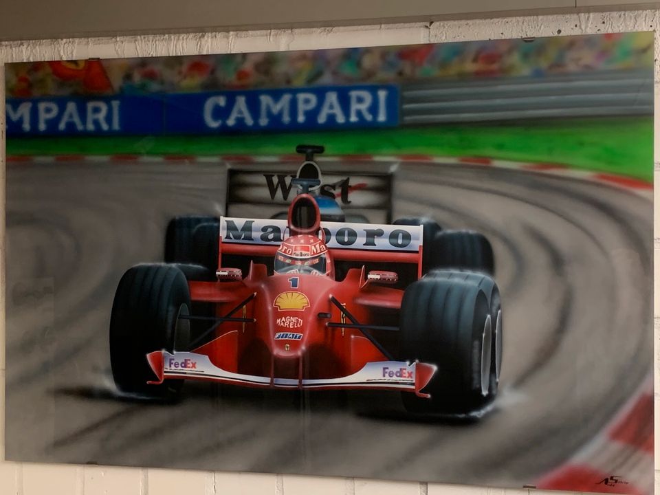 Airbrush Bild Formel 1 Michael Schumacher Mika Häkkinen in Haltern am See