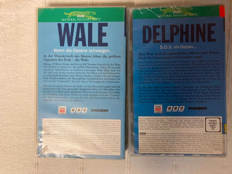 2 VHS-Kassetten: TIERE in GEFAHR Delphine/Wale in Illingen