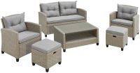 KONIFERA Loungeset Lorca 2er Sofa 2 Sessel Tisch 90x55cm 2 Hocker Nordrhein-Westfalen - Borchen Vorschau