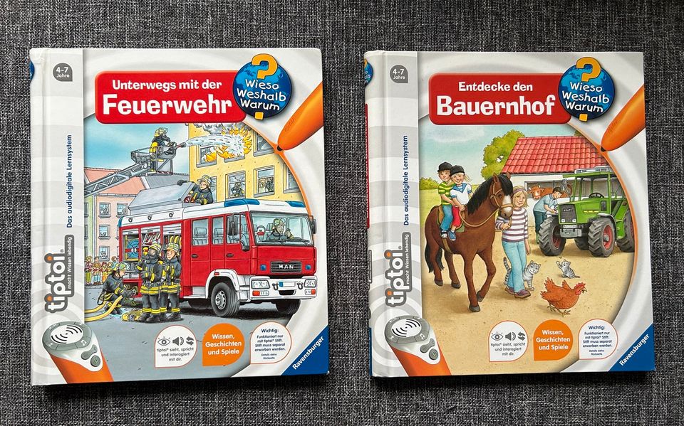 Wieso weshalb warum tiptoi Feuerwehr Bauernhof Lernbücher in Hemsbach