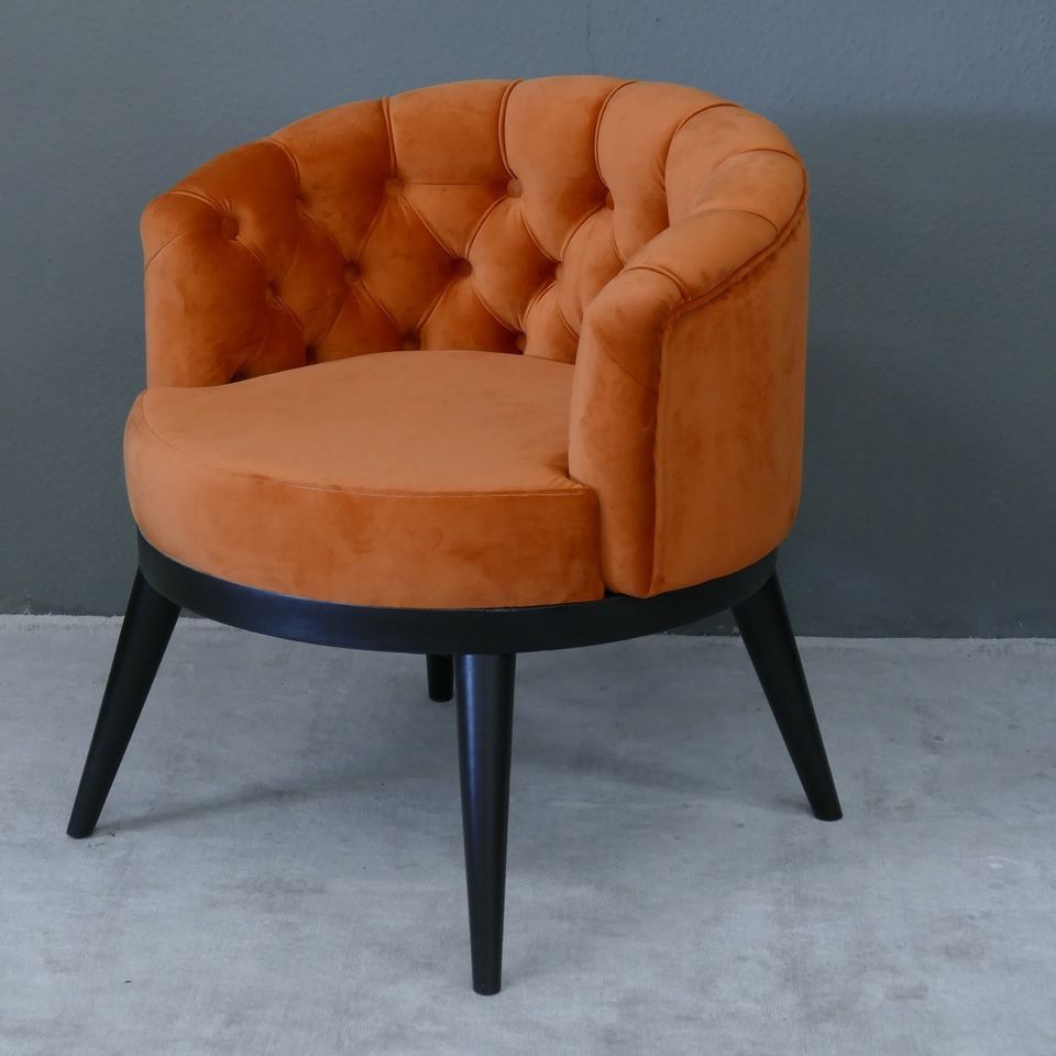 Wunderschöner Sessel rund Samt Farbe orange in Beelitz
