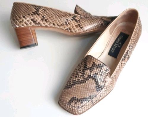 Gero Mure Pumps, Trotteur, Loafer, Kitten Heel, Python, Schlange in Mölln