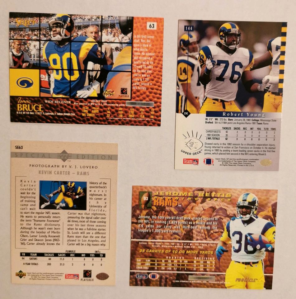 Los Angeles St. Louis Rams 12 Trading Cards Lot - 90er 2000er in Viernheim