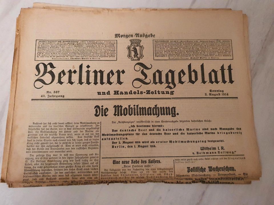 Deutschland Alte Zeitungen 2. Weltkrieg Vorkriegszeit DDR 1914-72 in Berlin