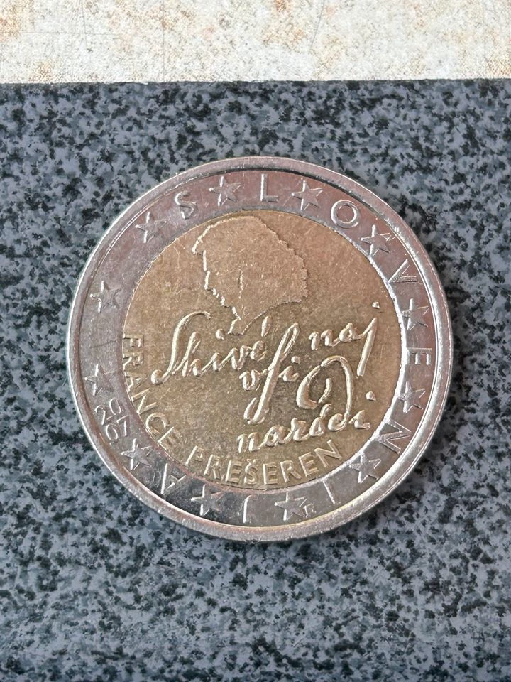 2 x 2 Euro Münze aus Slowenien 2007 in Berlin