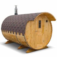 PEQU Fasssauna Medium 300 cm - für 6 Personen - mittlere Gartensauna - Varianten möglich - Made in Europa - Fass Sauna für Garten Saunafass Außensauna Nordrhein-Westfalen - Steinhagen Vorschau