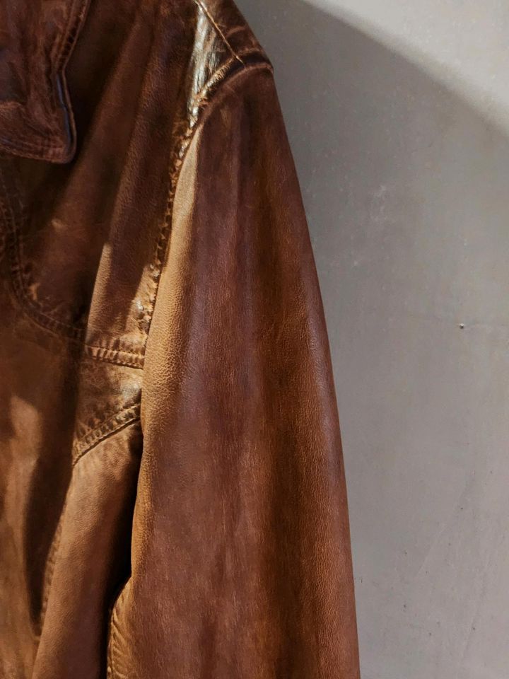 MADDOX - Damen Trenchcoat Ledermantel Mantel Lammnappa cognac/ m' in Hamburg