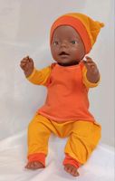 Puppenkleidung Hose Pulli Mütze Streifen orange passend 43cm Niedersachsen - Denkte Vorschau