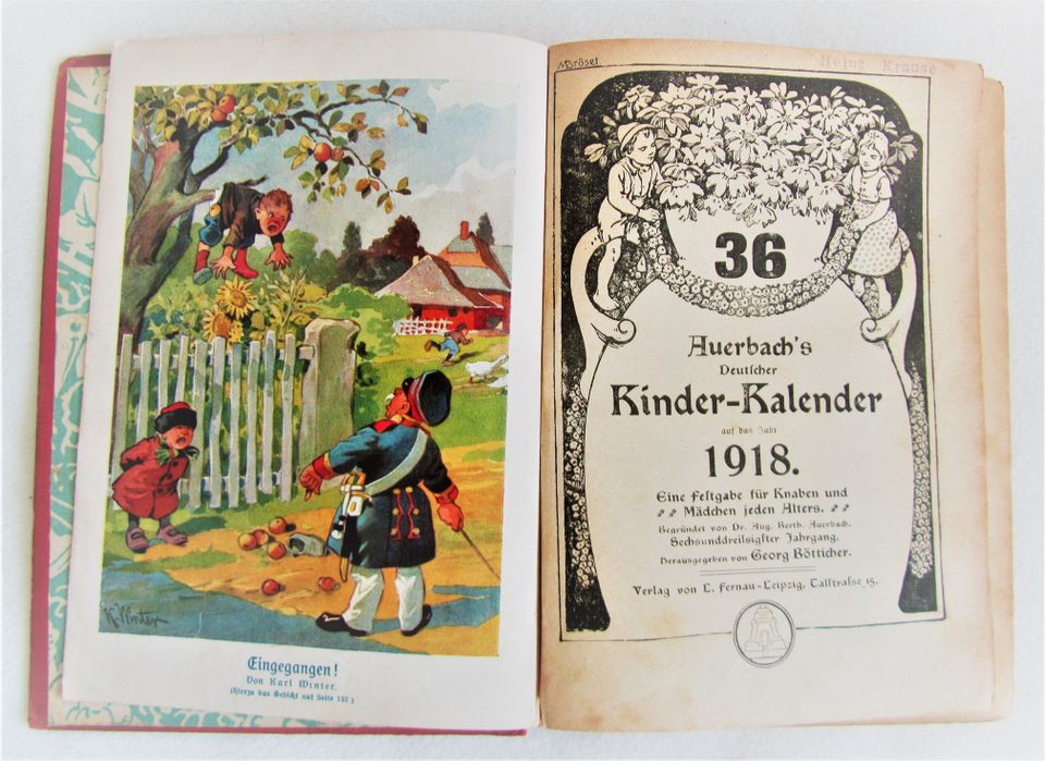 Auerbachs Deutscher Kinderkalender 1918⭐antike Rarität in Frankfurt am Main