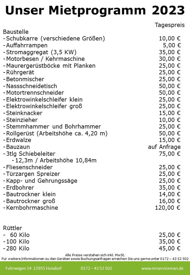 Motorheckenschere Verleih / Vermietung / zu vermieten in Hoisdorf 