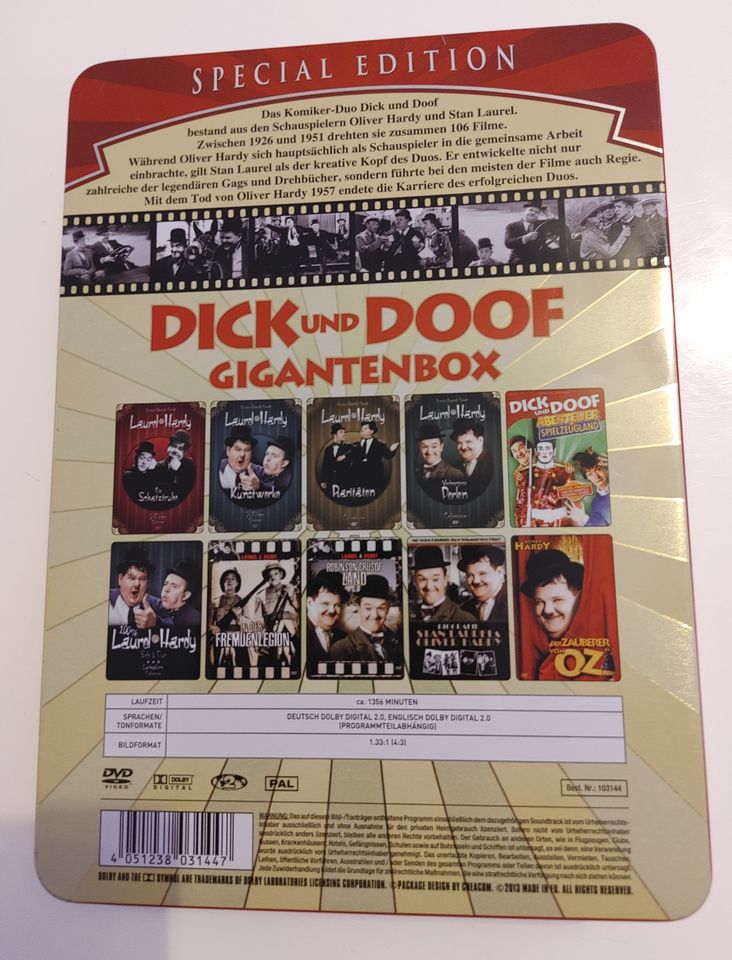 Dick & Doof Gigantenbox 5 x DVD in Metallbox gut erhalten in Bonndorf