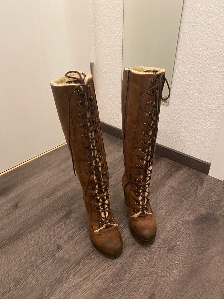 Sacha Damenstiefel Gr.37 braun Nubukleder in Hagen