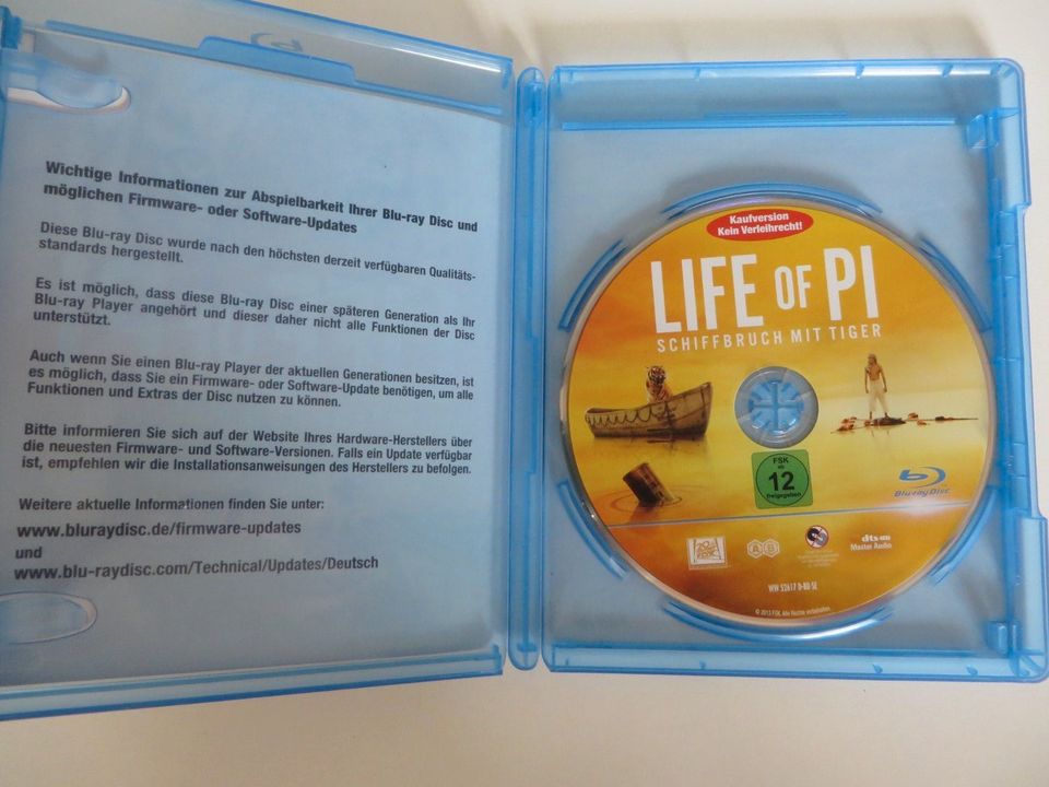Blu-Ray LIFE OF PIE, Schiffbruch mit Tiger, 4 Oscars, Ang Lee in Düsseldorf