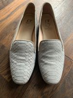 Ital. Schuhe Gr 39 grau ♥️ Leder! Loafer Kollegeschuhe Frankfurt am Main - Bockenheim Vorschau