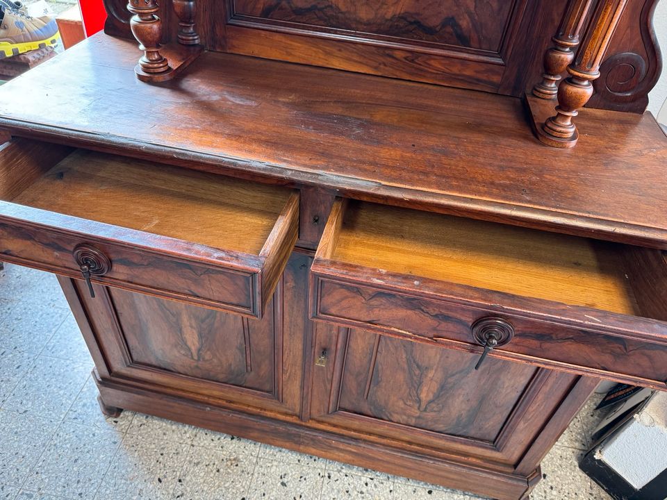 Antike Anrichte Biedermeier Schrank Sideboard mit Aufsatz Regal in Völklingen