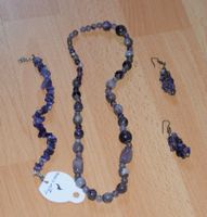 Echte Edelsteine Amethyst Ohrringe, Halskette mit Armband Bayern - Dörfles-Esbach Vorschau