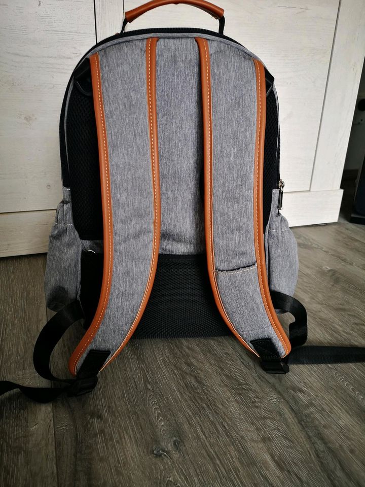 Wickelrucksack Myhozee Wickeltasche Rucksack grau in Schachtebich