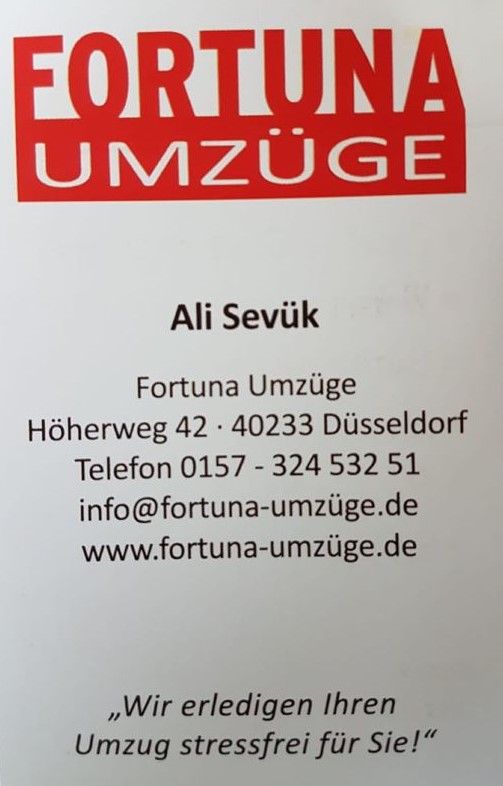 FORTUNA UMZÜGE - preiswert, sicher und stressfrei umziehen in Düsseldorf