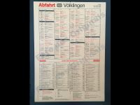 Deutsche Bundesbahn 1985 Abfahrtstafel/Aushangfahrplan Völklingen Niedersachsen - Gifhorn Vorschau