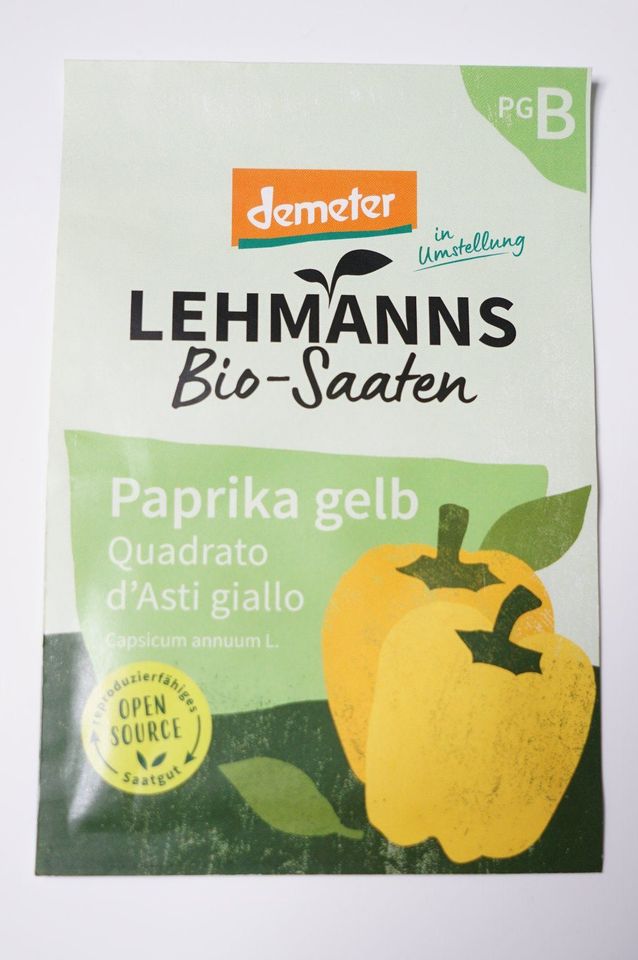 demeter Lehmanns Bio Saatgut Paprika Gelb Quadrato Dásti Giallo in Berlin