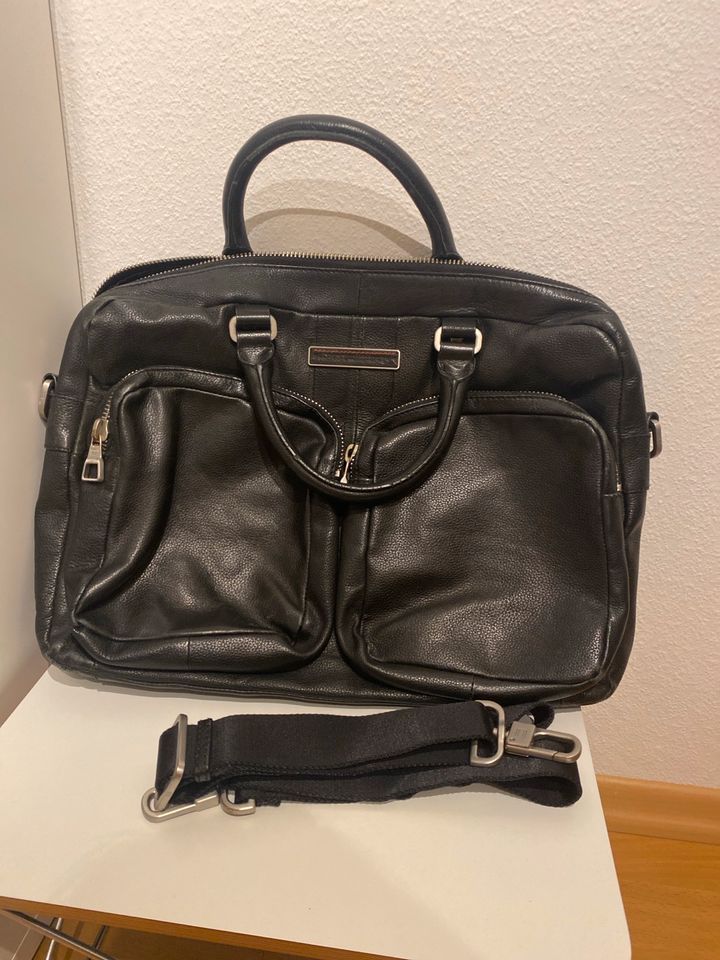 Tommy Hilfiger Business Laptop Tasche Herren Leder schwarz in Künzelsau