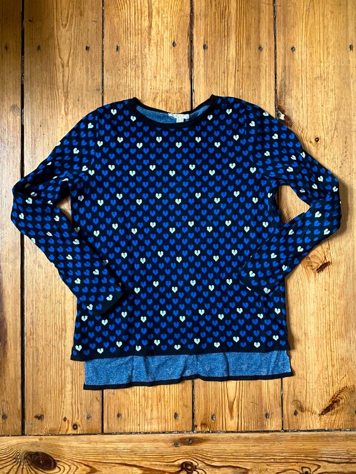 Esprit edc Pullover Herzen blau schwarz weiß S pin up rockabilly in Berlin