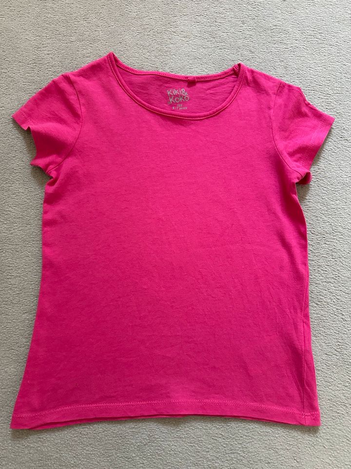 3 Stück Shirt Gr 122 kurzarm pink türkis weiß in Jesteburg