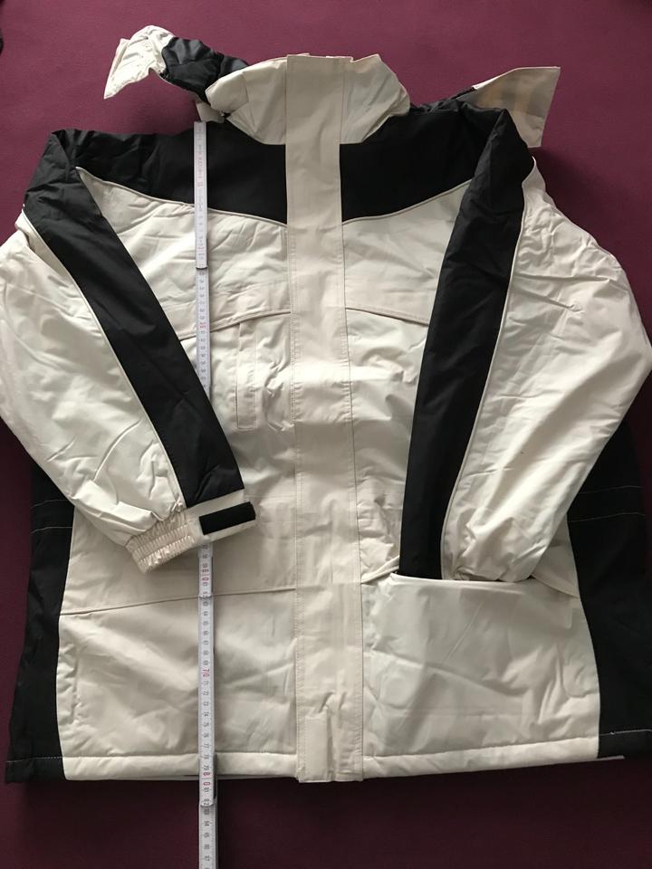 Herren Parka Longjacke Kapuze wasserdicht weiß schwarz XL NEU in Nordhalben