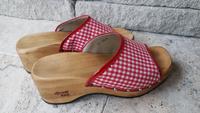 Dirndl & Bua, Damen -Trachten -Holzclogs, rot / weiß karo,  Gr.41 Kr. Altötting - Burgkirchen Vorschau